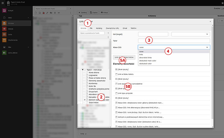 Zrzut ekranu panelu administracyjnego programu Typo3