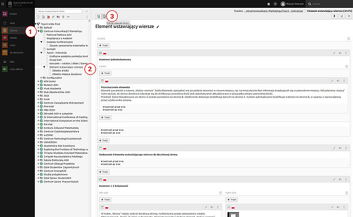Widok panelu administracyjnego